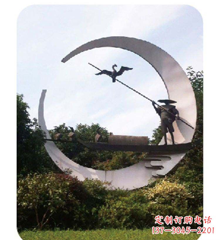 泰安精致美观的不锈钢鸬鹚雕塑