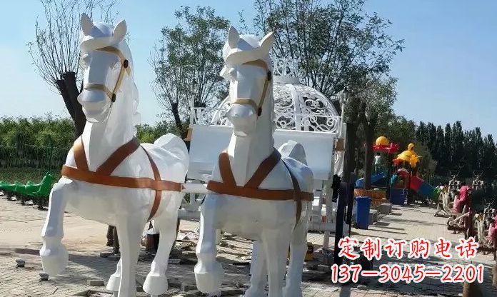泰安优雅迷人的不锈钢马车雕塑