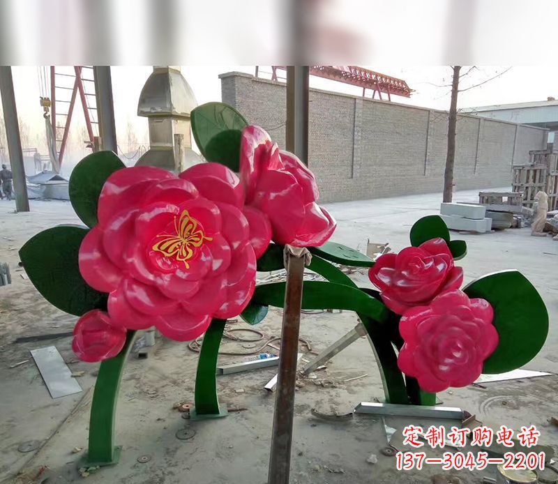 泰安中领雕塑花朵般精美的不锈钢牡丹雕塑