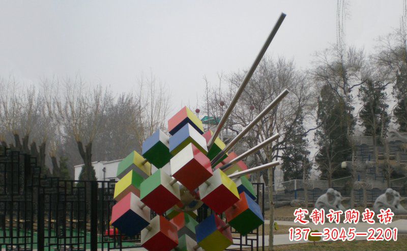 泰安不锈钢魔方雕塑,玩转您的公园