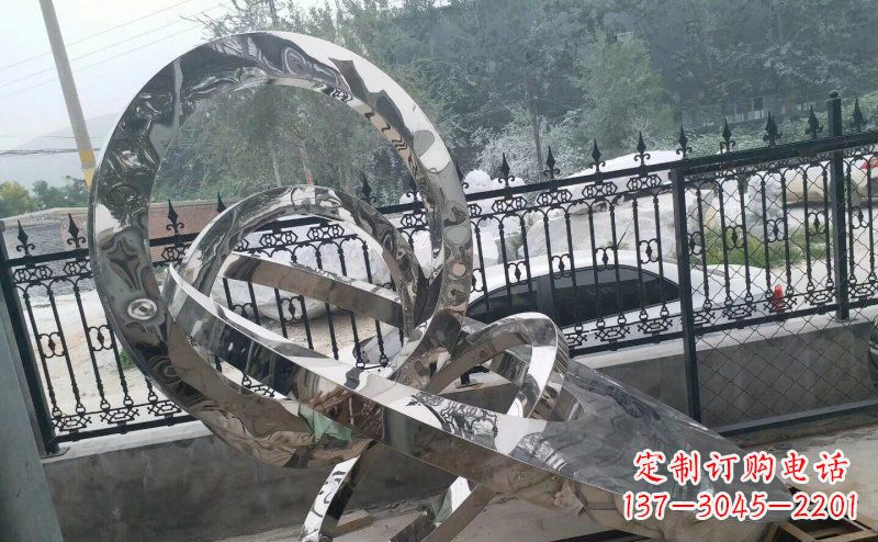 泰安公园拼接圆环景观不锈钢雕塑