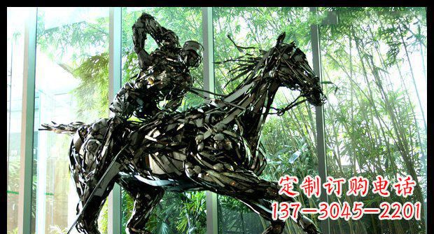 泰安高品质不锈钢骑马雕塑