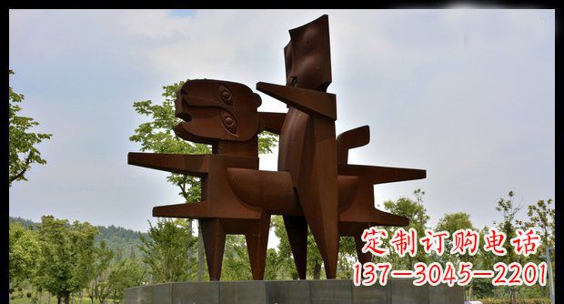 泰安不锈钢人骑老虎雕塑