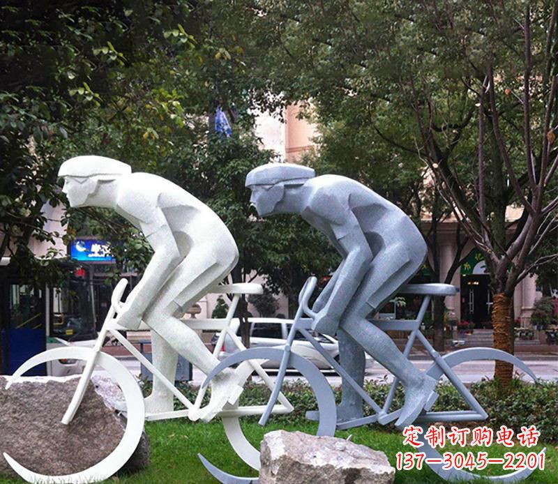 泰安装饰型不锈钢骑自行车雕塑