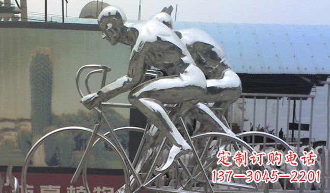 泰安不锈钢骑行自行车雕塑