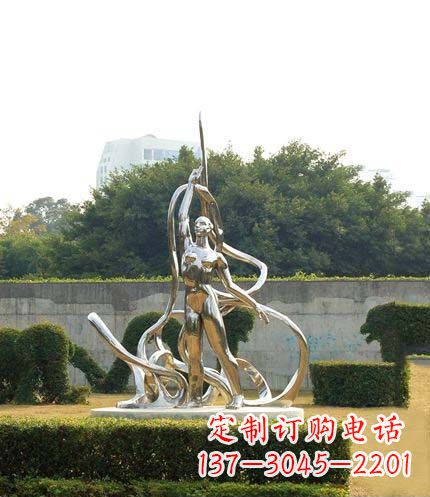泰安跳丝带魅力少女铜雕