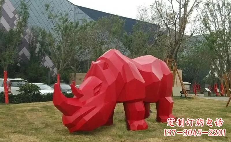 泰安摩洛哥高端不锈钢犀牛雕塑