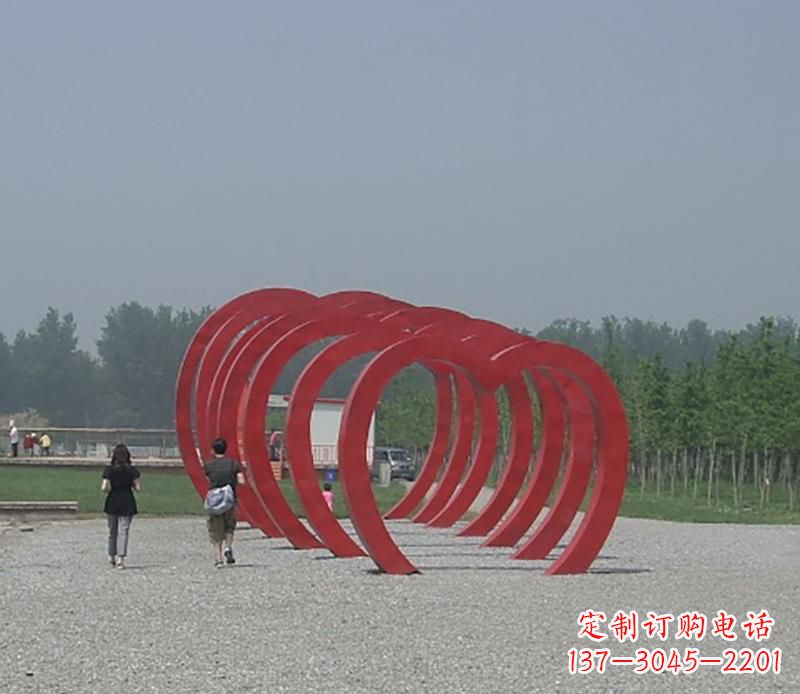 泰安不锈钢心形拱门雕塑