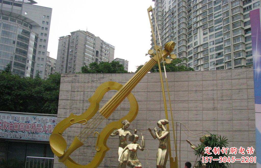 泰安不锈钢演奏大提琴雕塑