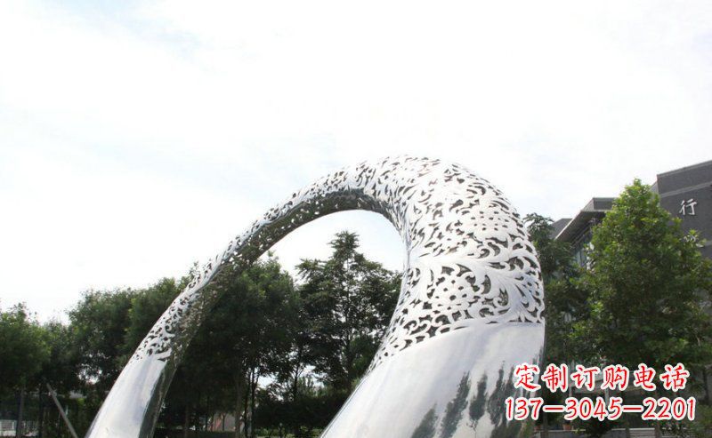 泰安优雅定制不锈钢圆形拱门雕塑