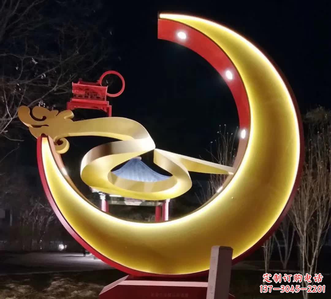 泰安精致不锈钢月亮雕塑