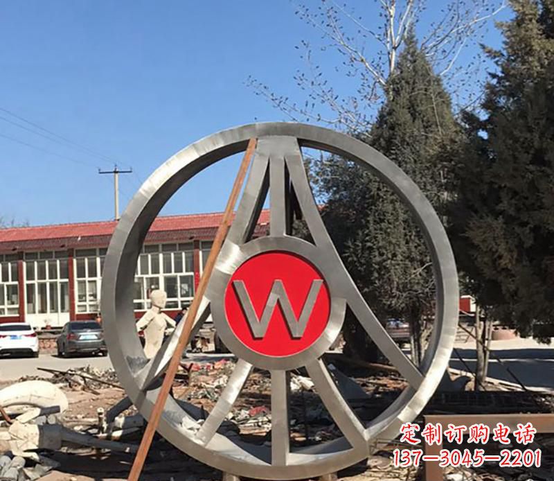 泰安精美的不锈钢圆球字母景观雕塑