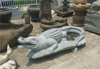 泰安精美的鳄鱼花岗岩动物雕塑