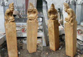 泰安经典仿古拴马桩雕塑
