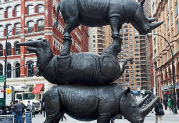 泰安精美犀牛铜雕，城市街道创意装饰