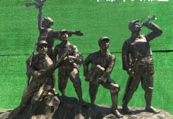 泰安革命军人抗战纪念铜雕塑—缅怀抗战英雄