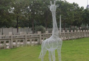 泰安浪漫活力·不锈钢镂空长颈鹿雕塑