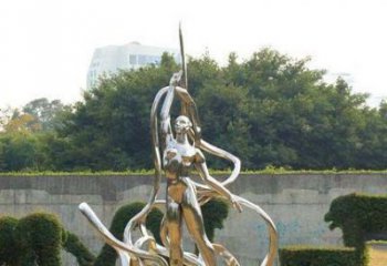 泰安跳丝带魅力少女铜雕