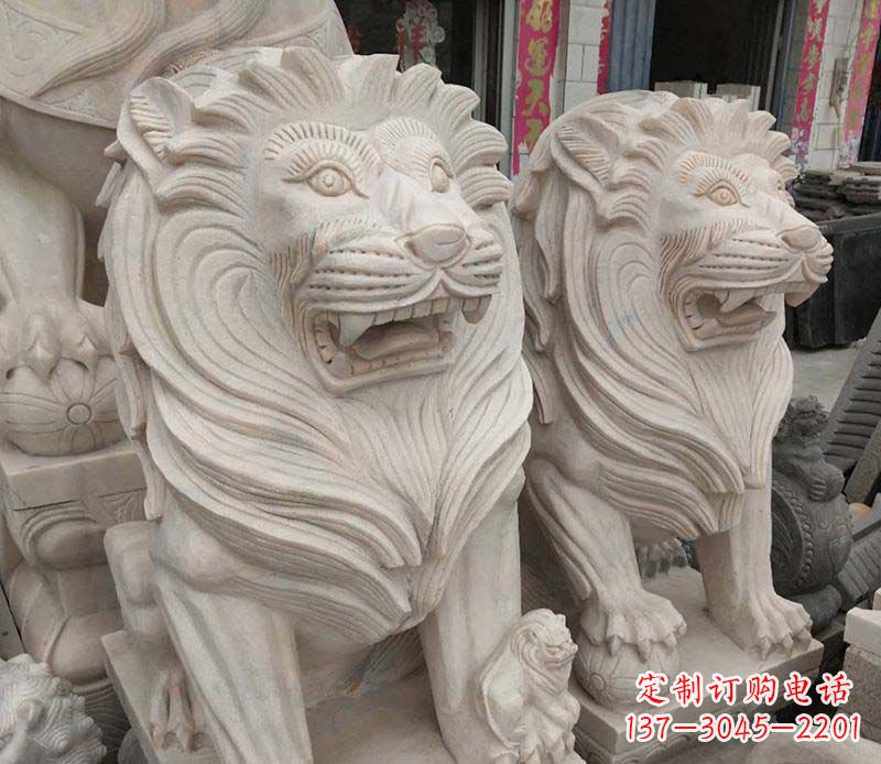 泰安西洋狮石雕动物雕塑