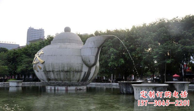 泰安精致雕塑茶壶石雕