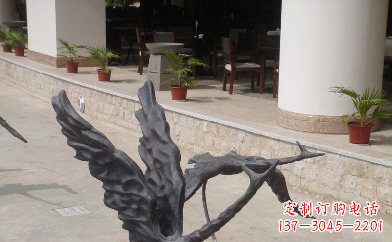 泰安公园抽象大雁动物铜雕