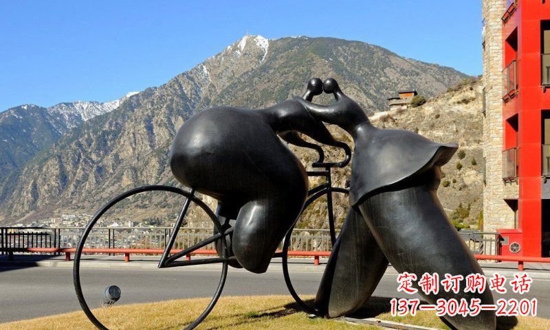泰安铸铁自行车雕塑