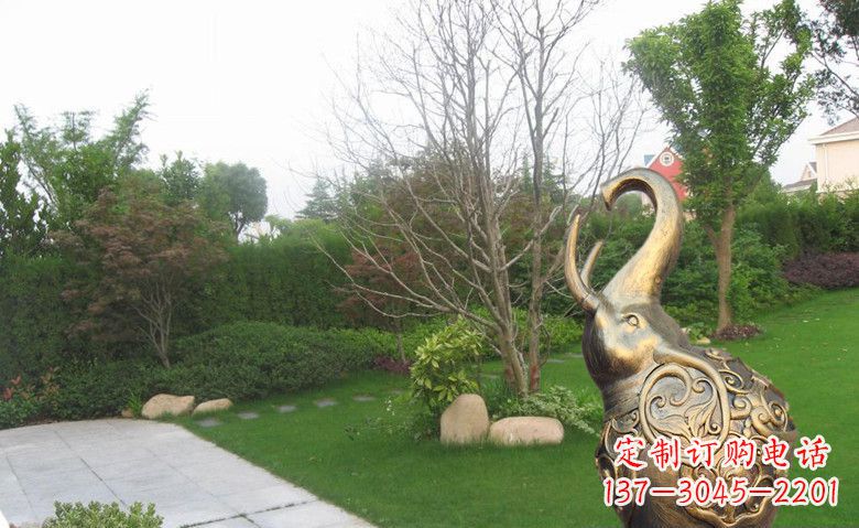 泰安公园装饰用铜制小象雕塑