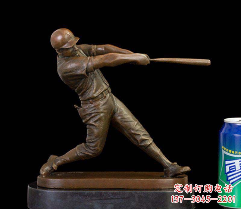 泰安风采动人的人物铜雕棒球雕塑