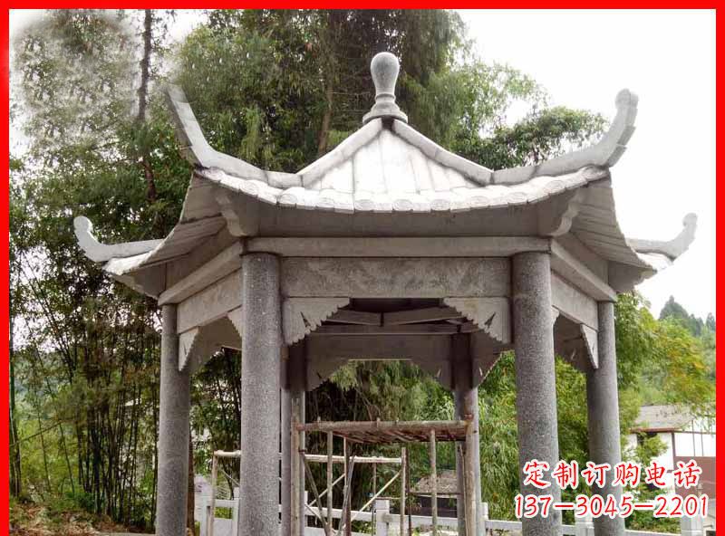 泰安复古公园石凉亭雕塑