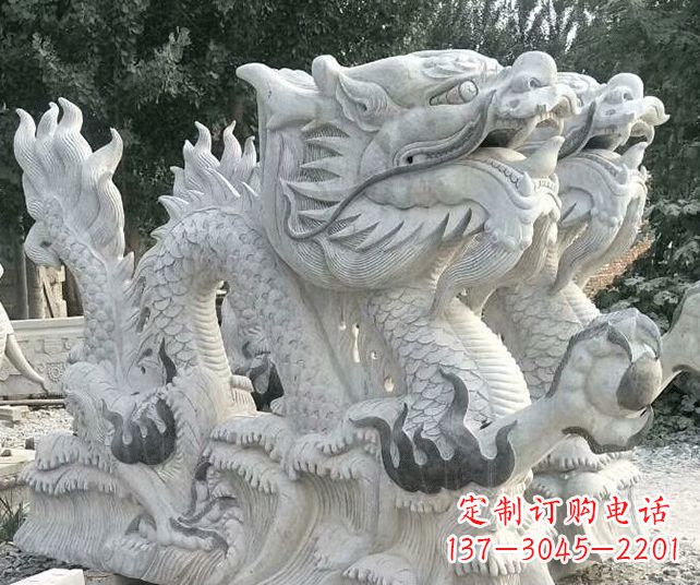 泰安优雅古典大理石生肖龙雕塑