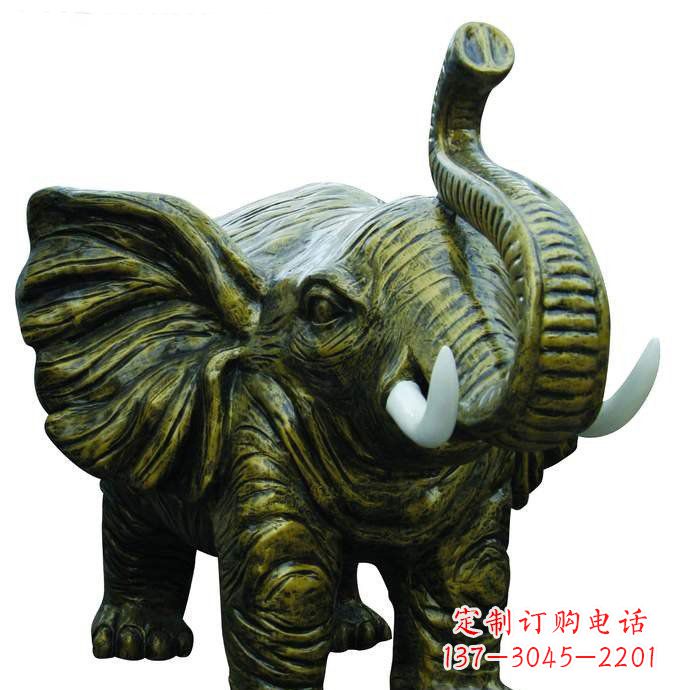 泰安公园大象动物铜雕