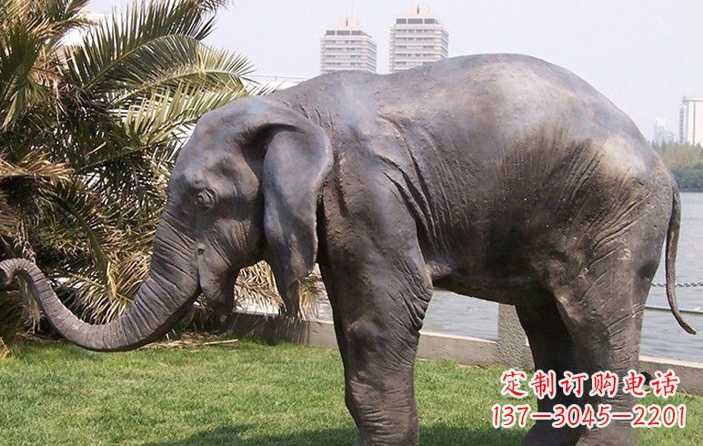 泰安公园大象铜雕塑
