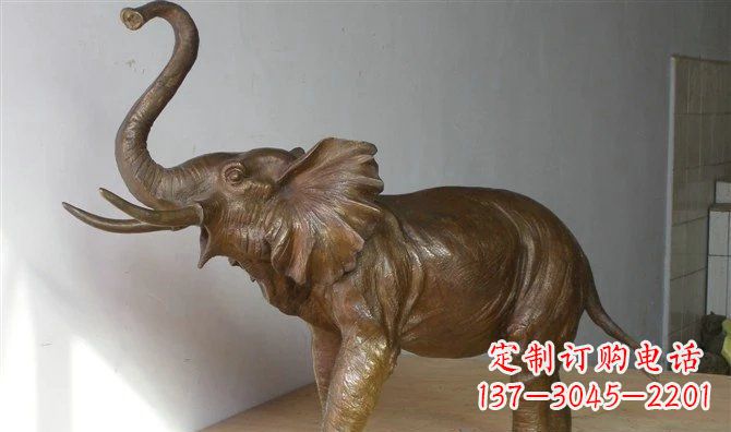 泰安公园大象招财动物铜雕 (3)