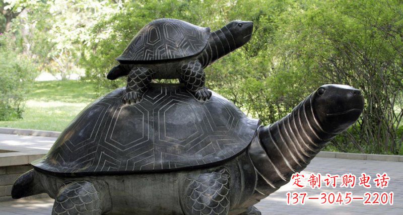 泰安公园大小乌龟景观铜雕
