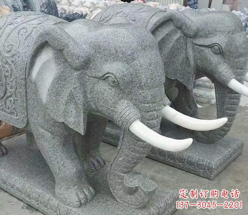 泰安象征力量的大理石大象雕塑