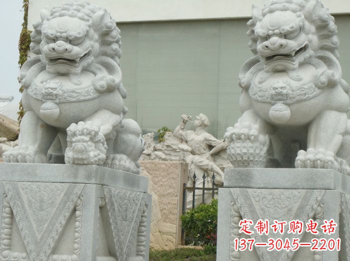 泰安高端大理石狮子石雕