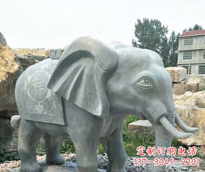 泰安公园动物仿古大象石雕