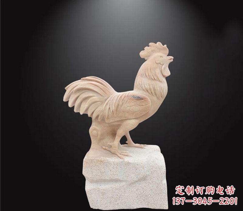 泰安公园动物公鸡石雕