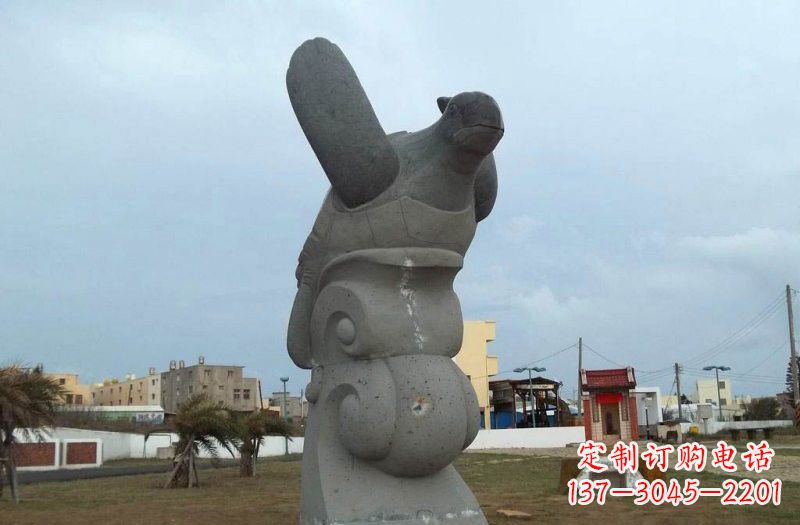 泰安公园动物海龟石雕