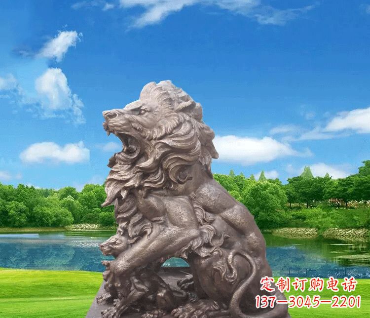 泰安高贵雄毅的狮子铜雕