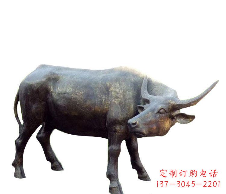 泰安公园动物水牛铜雕