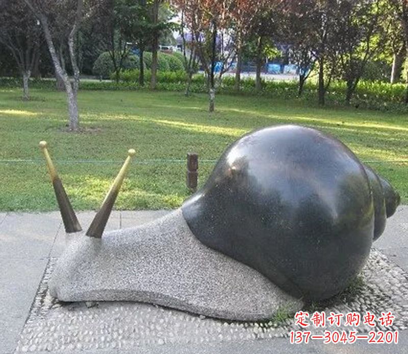 泰安中领雕塑专业定制可爱蜗牛石雕
