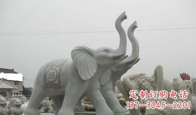 泰安公园动物长鼻大象石雕