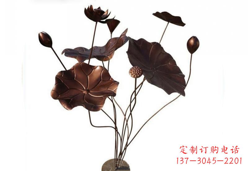 泰安传承经典,锻铜荷花雕塑
