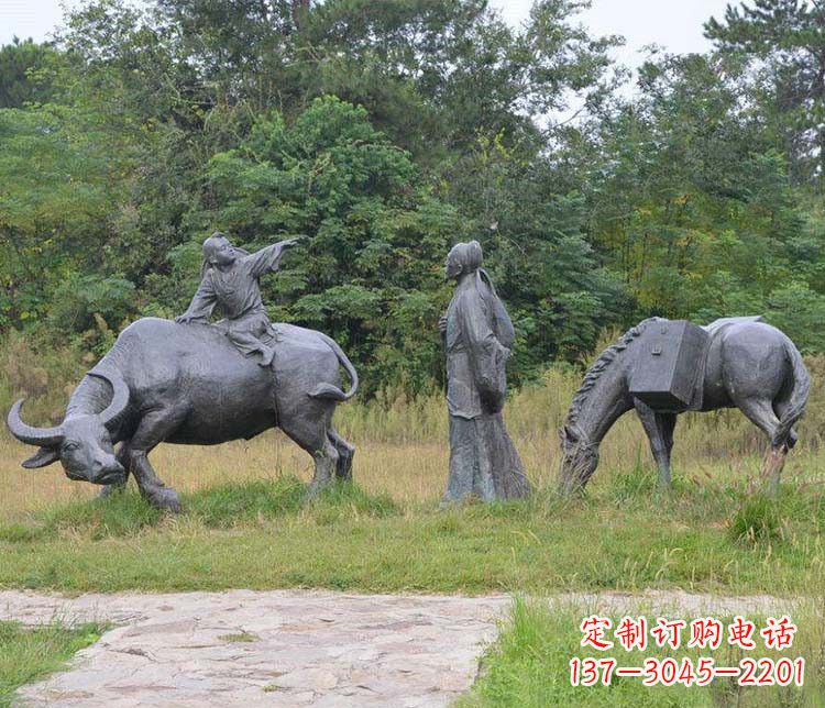 泰安杜牧小品铜雕精致雕刻,传递出朴实之美