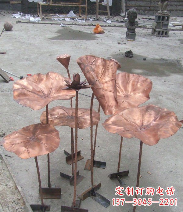 泰安中领雕塑荷花锻铜雕塑