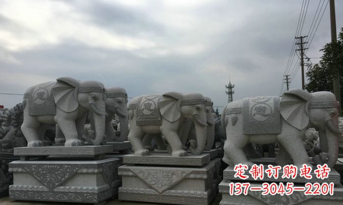 泰安公园仿古大象动物石雕