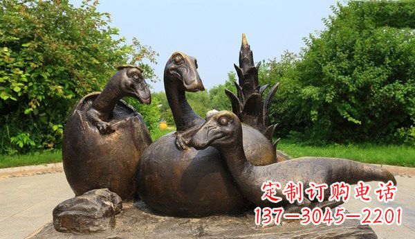 泰安公园仿真恐龙铜雕