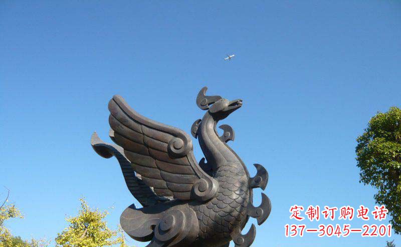 泰安公园凤凰景观铜雕