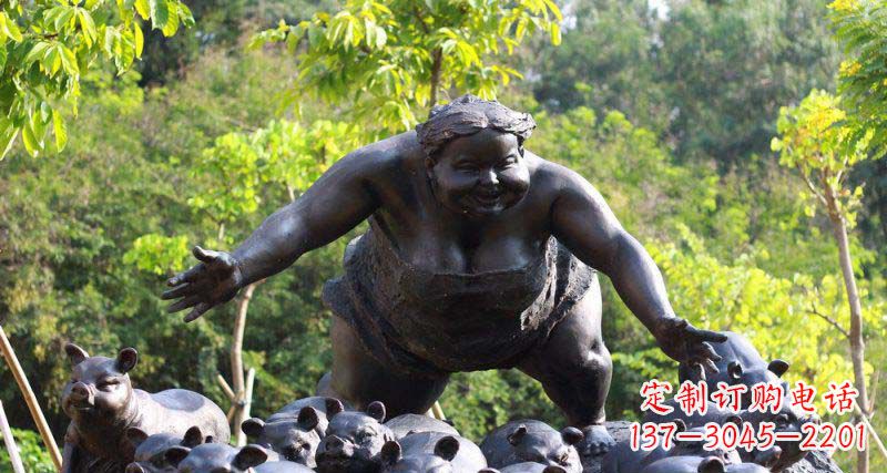 泰安萌萌哒小女孩铜雕
